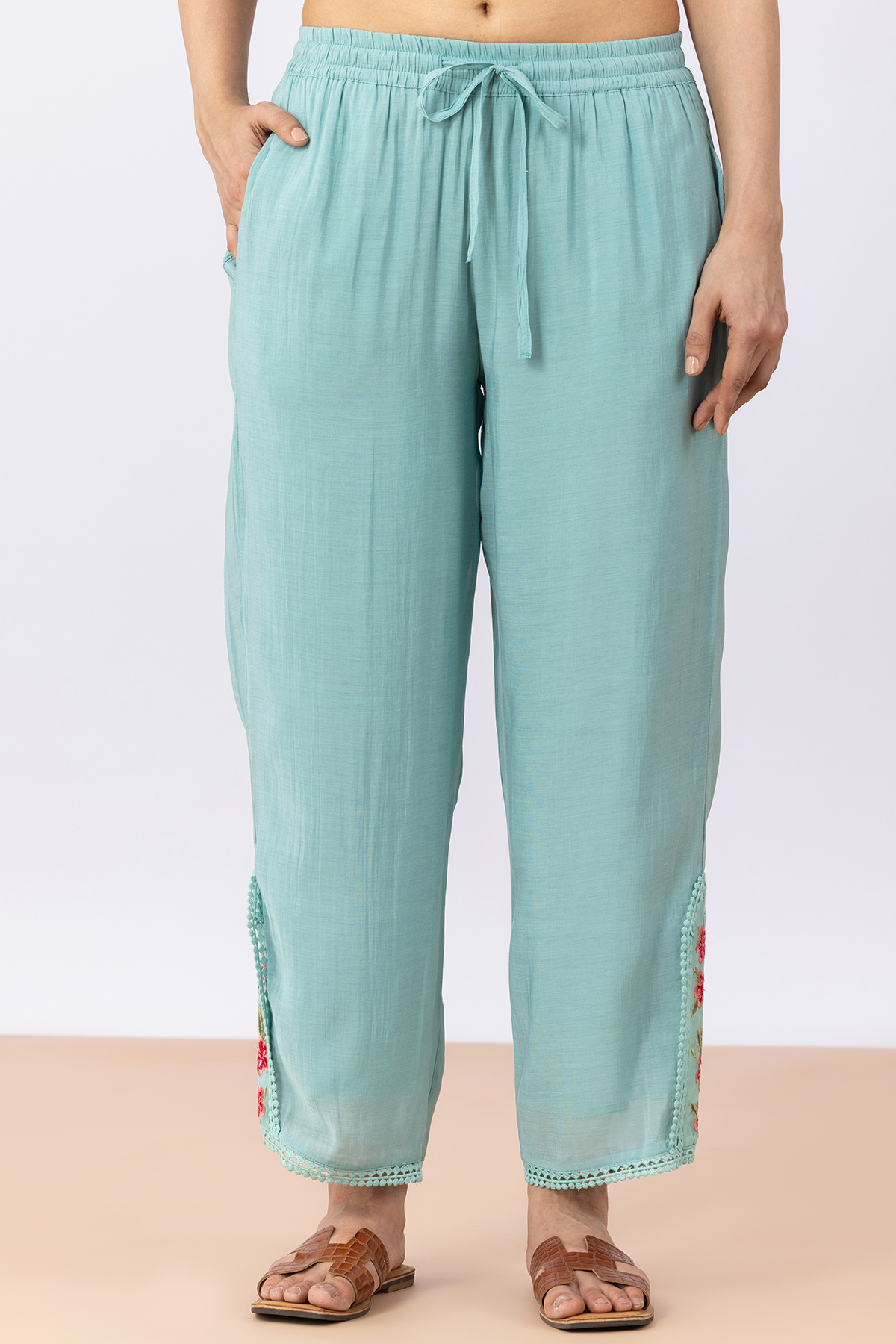 sea green kurta set for women with pants