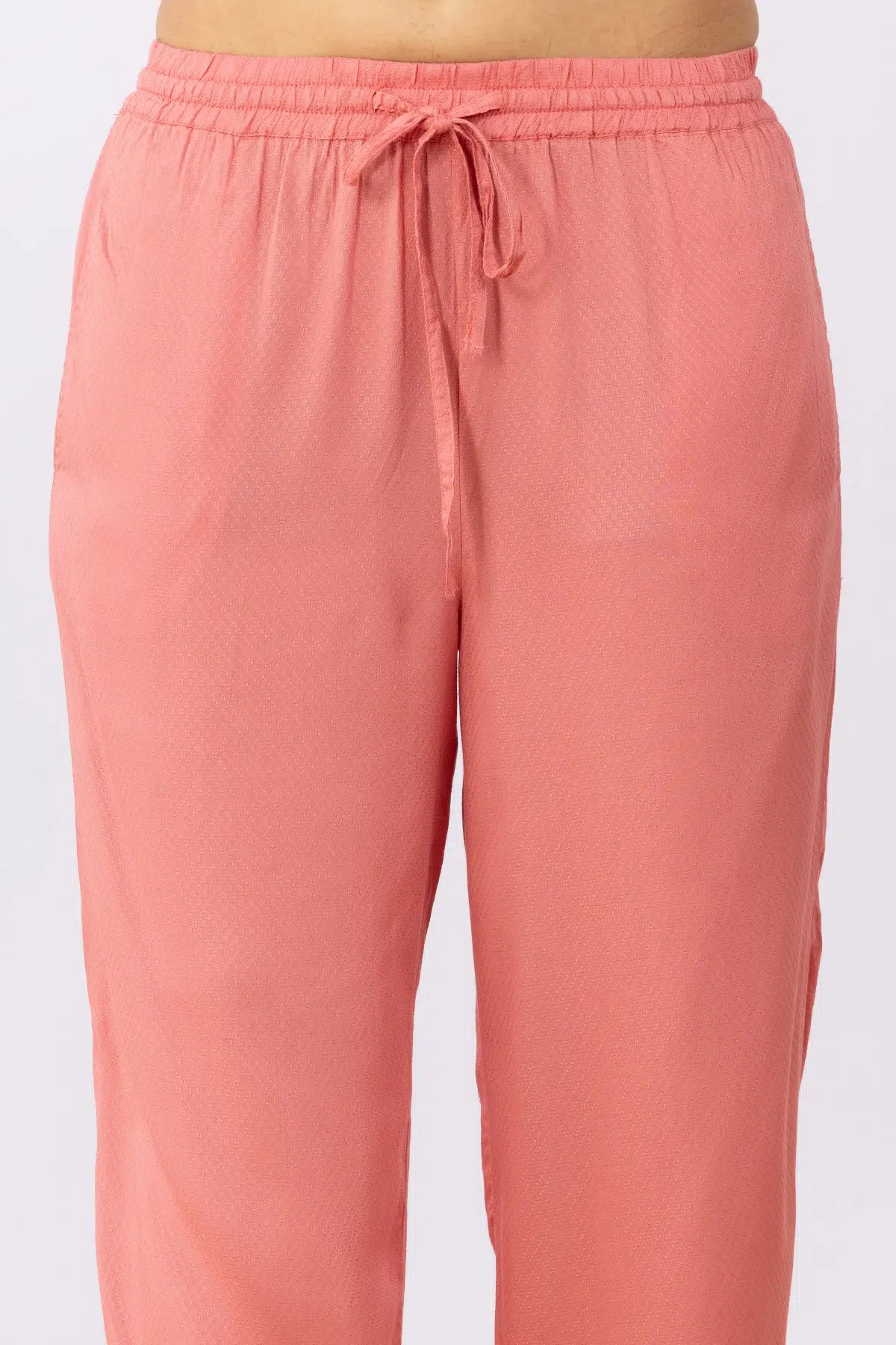Pink embroidered matching set for women with regular fit pants