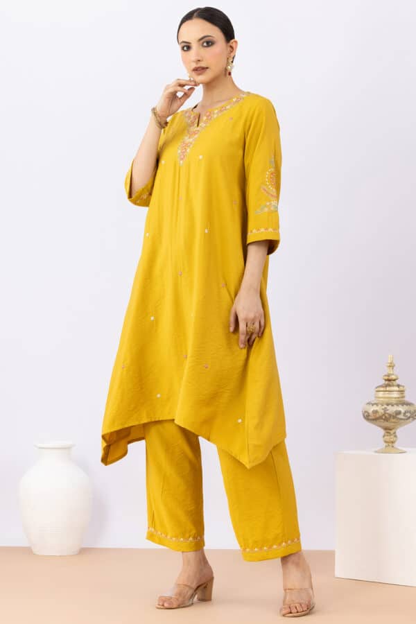Mustard Yellow Kurta Set For Women