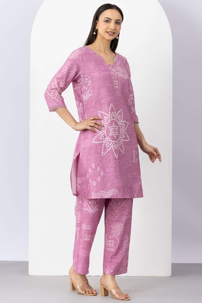 Pink Kurta Set For Women