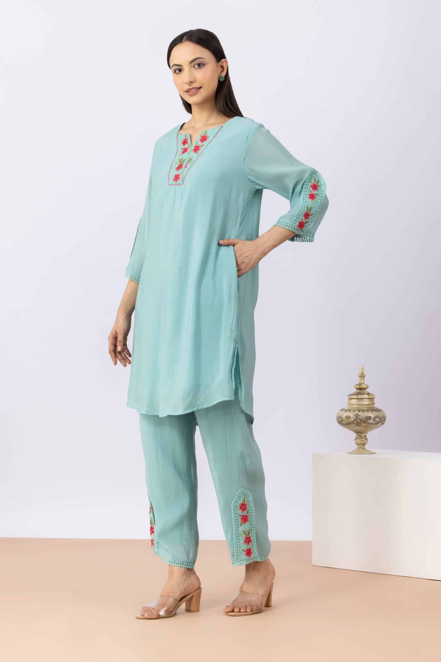 sea green kurta for women