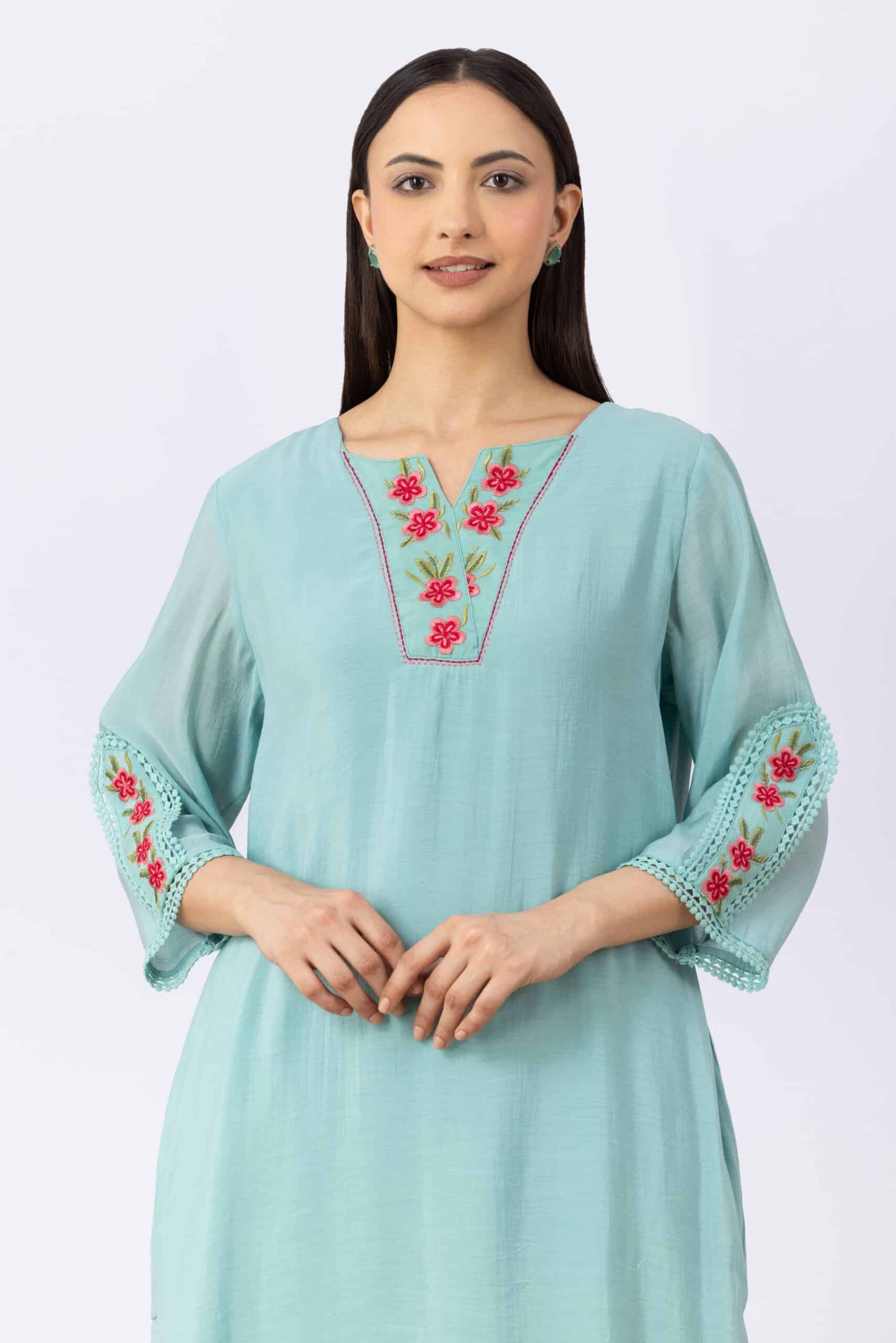 sea green kurta for women