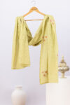 Stylish green cotton dupatta for women with embroidered design