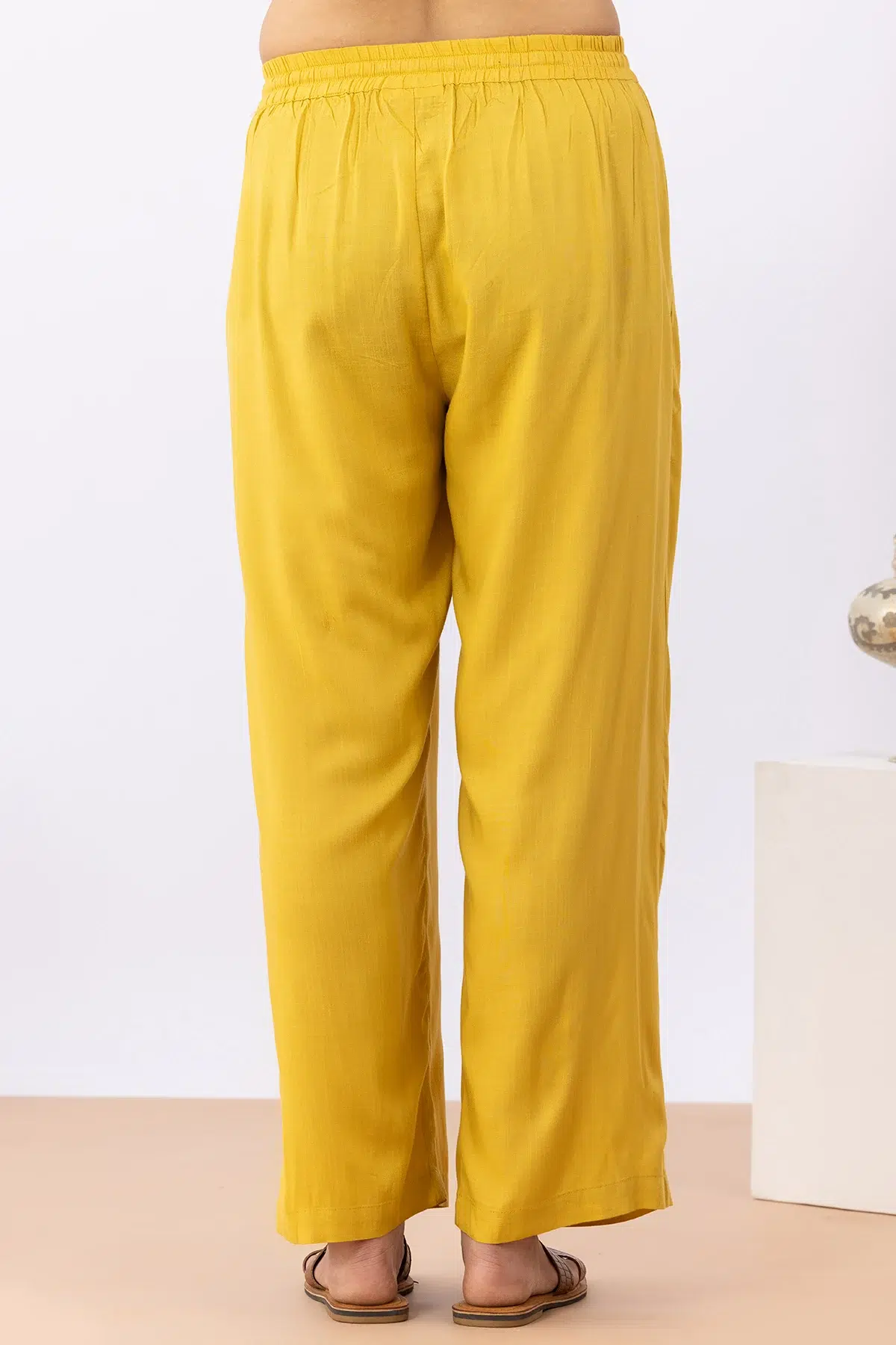 cotton co ord set for women mustard embroidered