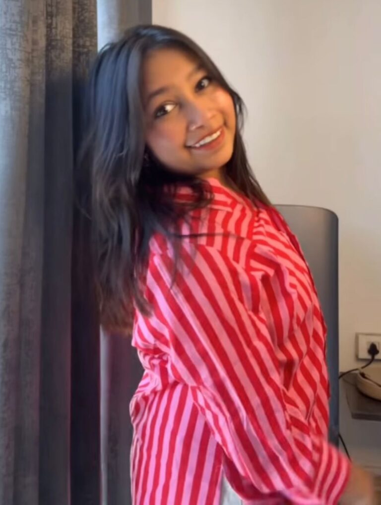 Red Striped Viscose Modal Shirt