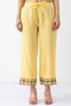 yellow chanderi viscose palazzo pant