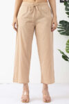 beige emboidered palazzo for women with regular fit