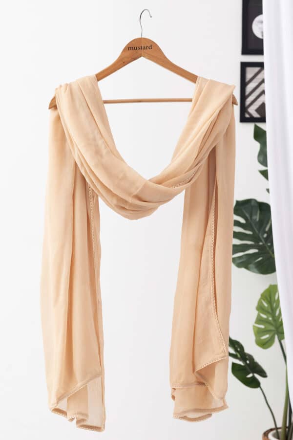 chiffon dupatta women beige solid viscose chiffon ethnic wear