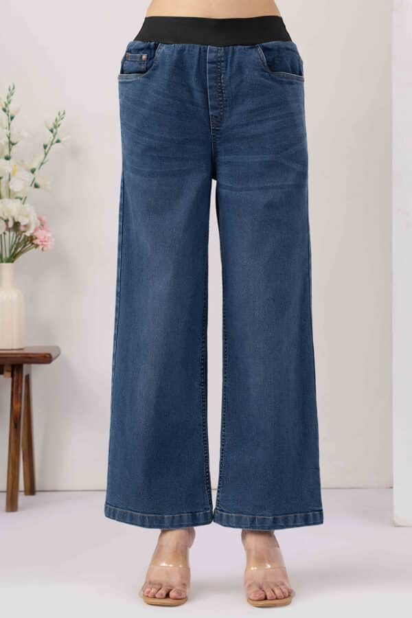 women denim jeans blue solid regular fit denim pants